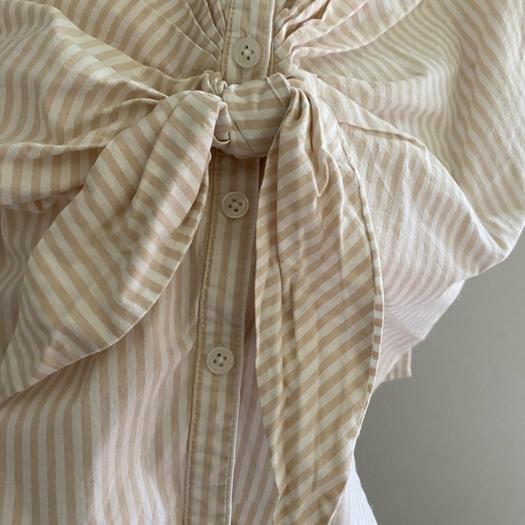 Nine West white and cream striped cotton blend tank top size XL - Picture 4 of 6